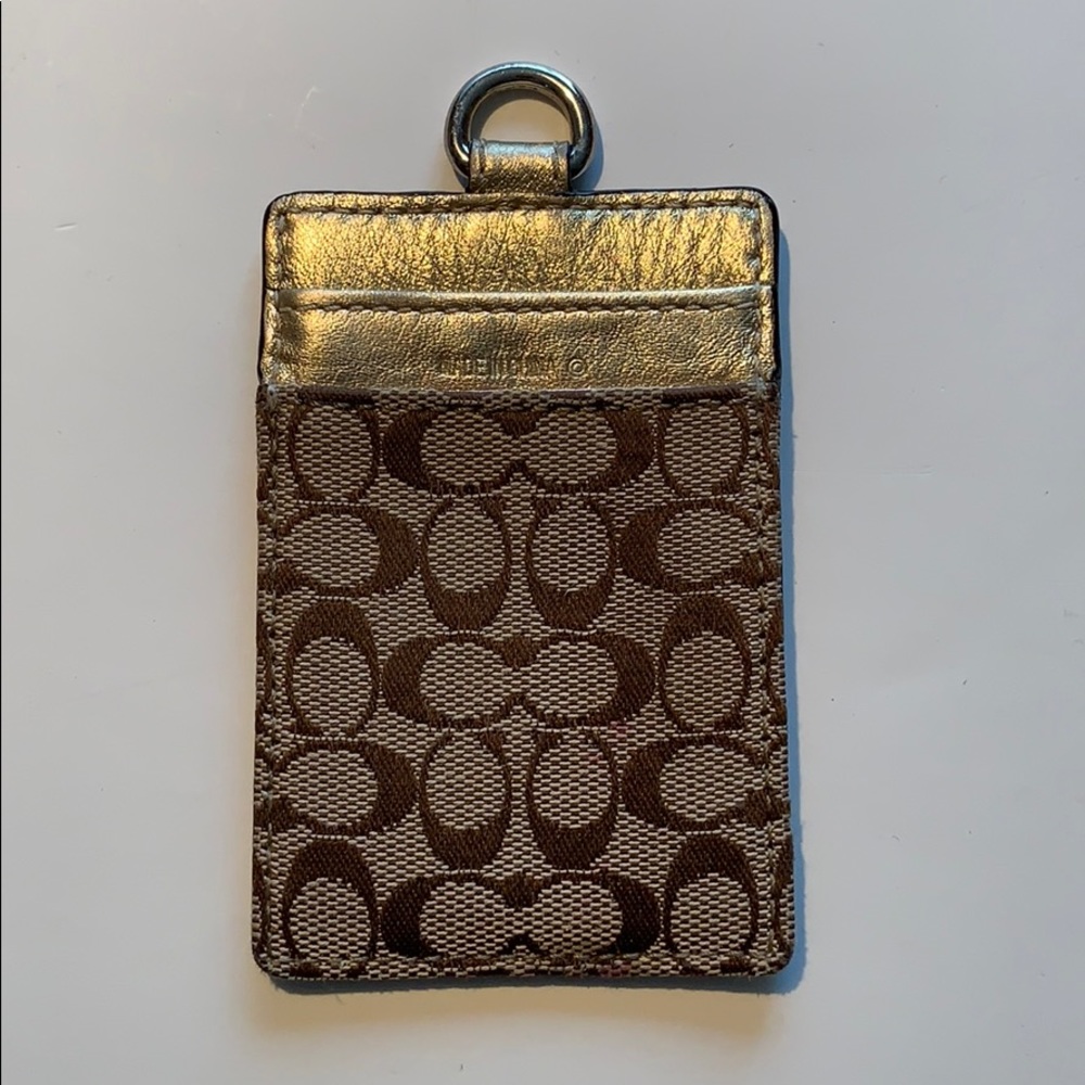 Coach Women’s ID Gold Logo Holder